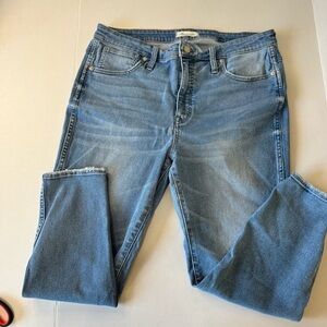 Madewell 10 Inch High Rise Skinny Crop Jeans Size 33 Raw Hem